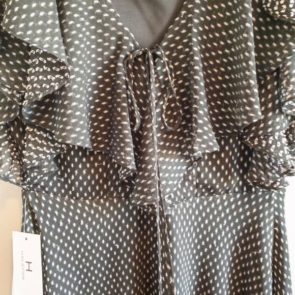 H by Halston Polka Dot Flutter Sleeve Dress - Picture 8 of 13